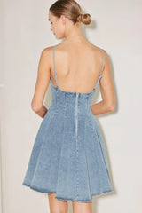 SUMMER HEARTBEAT DENIM MINI DRESS - Flying Tomato - Flyclothing LLC
