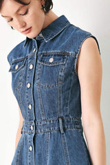 CASUAL GLAM DENIM MINI DRESS - Flying Tomato - Flyclothing LLC