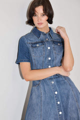 BLUEBIRD PROMENADE DENIM MIDI DRESS - Flying Tomato - Flyclothing LLC