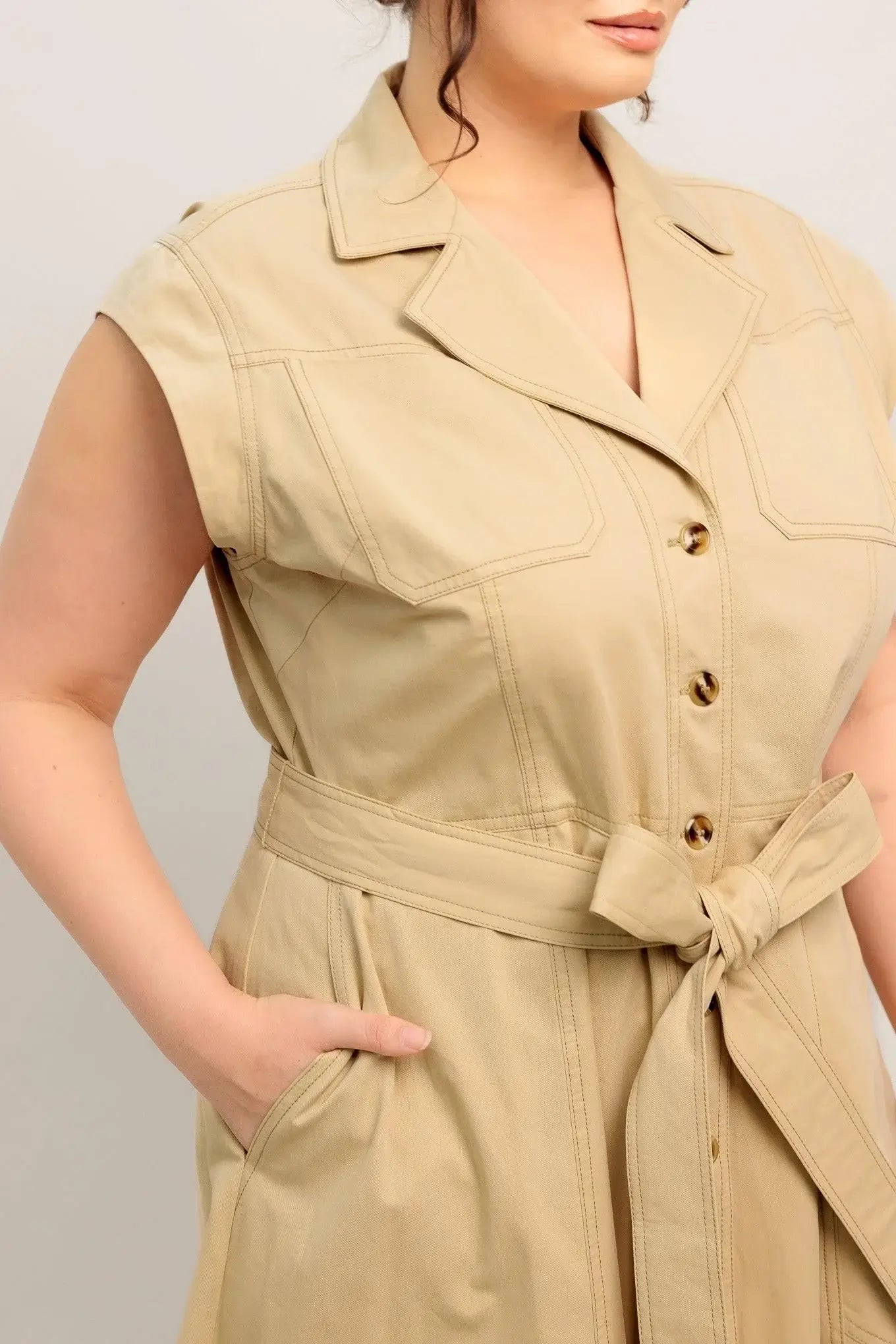 NATURAL INSTINCT WOVEN MIDI DRESS - Flying Tomato - Flyclothing LLC