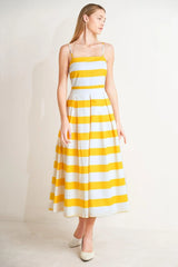 HONEY GLOW WOVEN MIDI DRESS - Flying Tomato - Flyclothing LLC