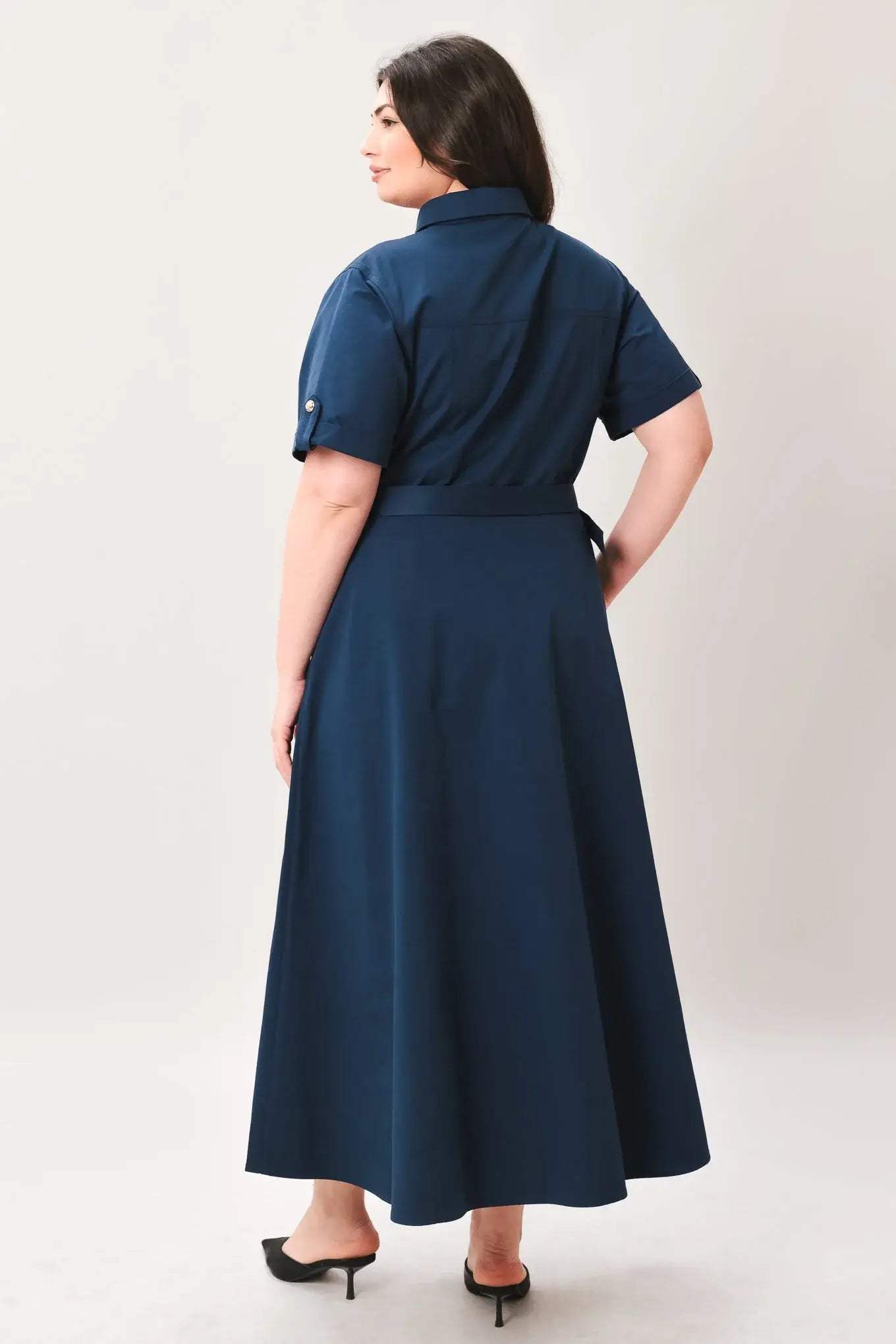 CLASSIC AUTHORITY WOVEN MIDI DRESS - Flying Tomato - Flyclothing LLC