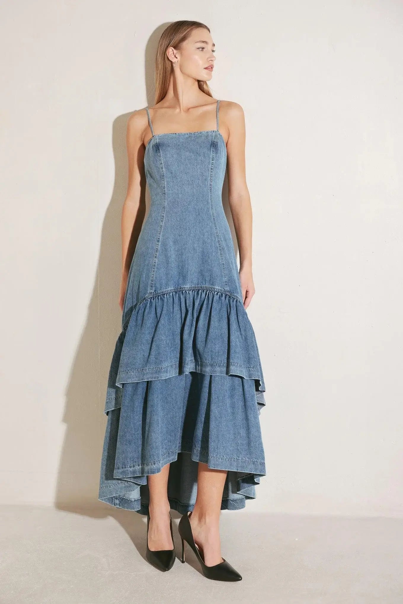 RUNWAY REBEL DENIM MIDI DRESS - Flying Tomato - Flyclothing LLC