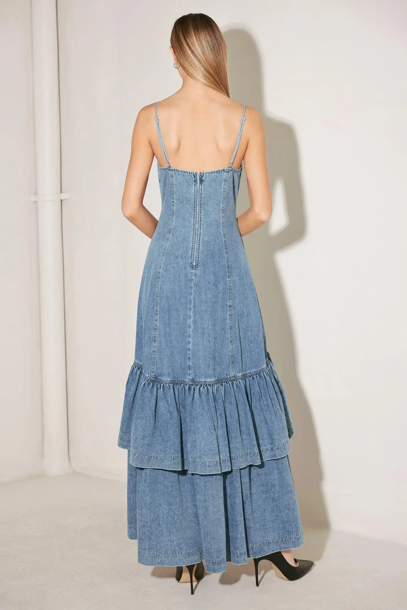 RUNWAY REBEL DENIM MIDI DRESS - Flying Tomato - Flyclothing LLC