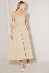 UNDERSTATED ICON WOVEN MIDI DRESS - Flying Tomato - Flyclothing LLC