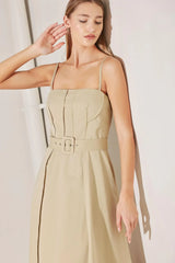 UNDERSTATED ICON WOVEN MIDI DRESS - Flying Tomato - Flyclothing LLC