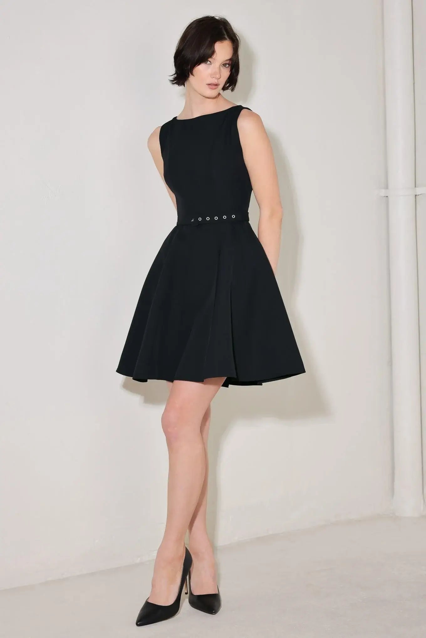 ALL EYES ON YOU WOVEN MINI DRESS - Flying Tomato - Flyclothing LLC