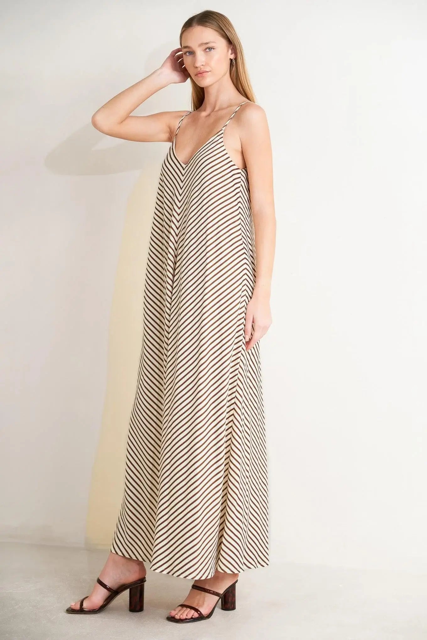 SEASIDE SILHOUETTE WOVEN MIDI DRESS - Flying Tomato - Flyclothing LLC