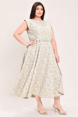 STATEMENT IN IVORY WOVEN MIDI DRESS - Flying Tomato - Flyclothing LLC