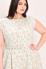 STATEMENT IN IVORY WOVEN MIDI DRESS - Flying Tomato - Flyclothing LLC