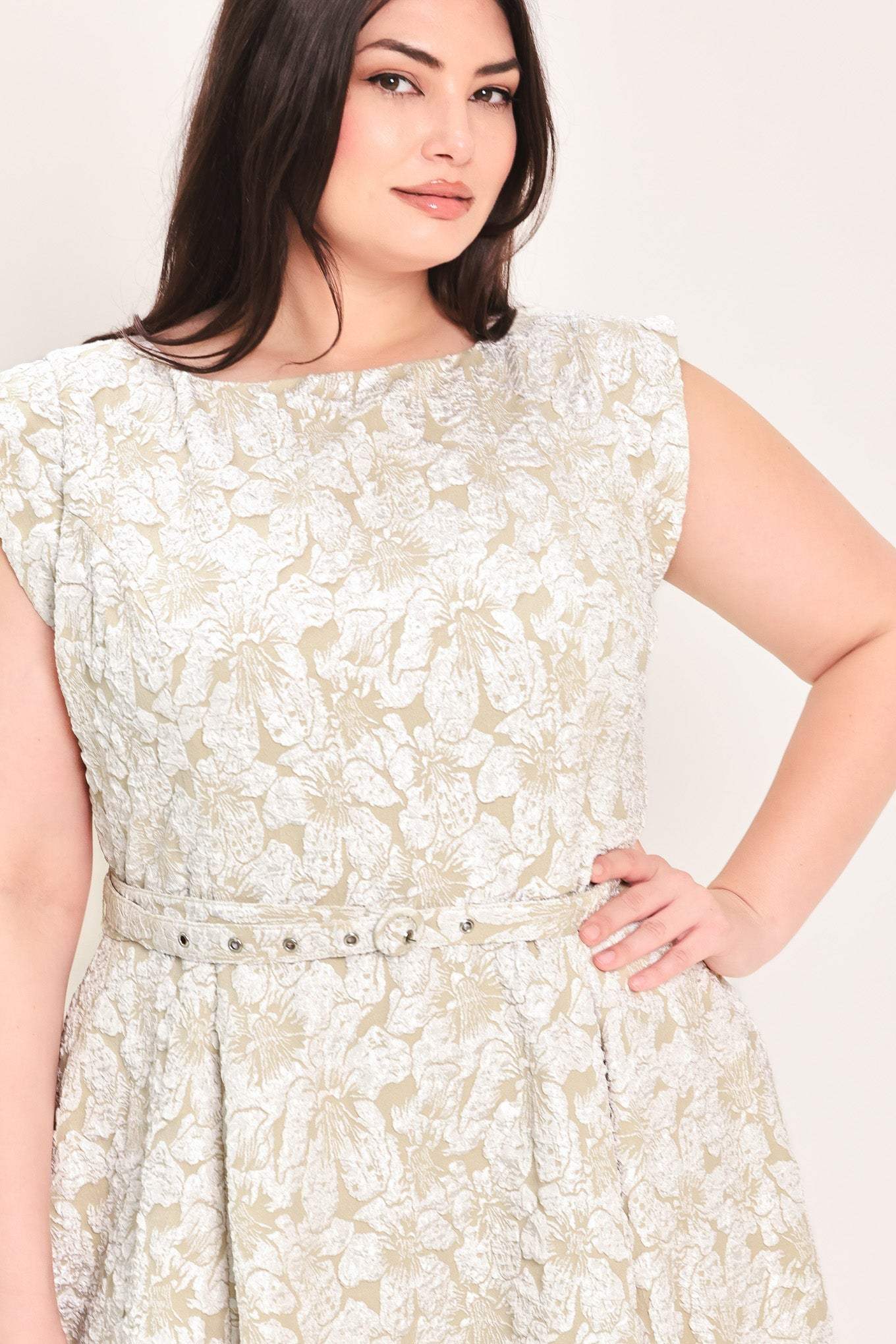 STATEMENT IN IVORY WOVEN MIDI DRESS - Flying Tomato - Flyclothing LLC