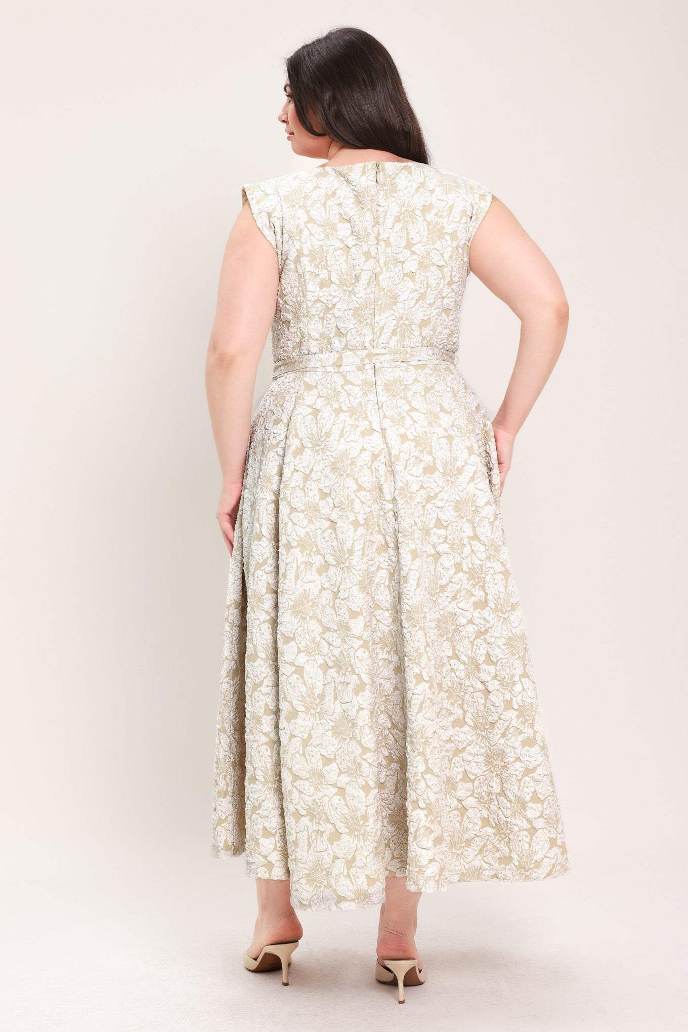 STATEMENT IN IVORY WOVEN MIDI DRESS - Flying Tomato - Flyclothing LLC