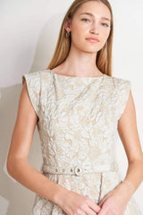 STATEMENT IN IVORY WOVEN MIDI DRESS - Flying Tomato - Flyclothing LLC