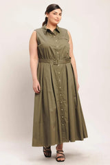 SIMPLY UNSTOPPABLE WOVEN MIDI DRESS - Flying Tomato - Flyclothing LLC