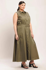 SIMPLY UNSTOPPABLE WOVEN MIDI DRESS - Flying Tomato - Flyclothing LLC