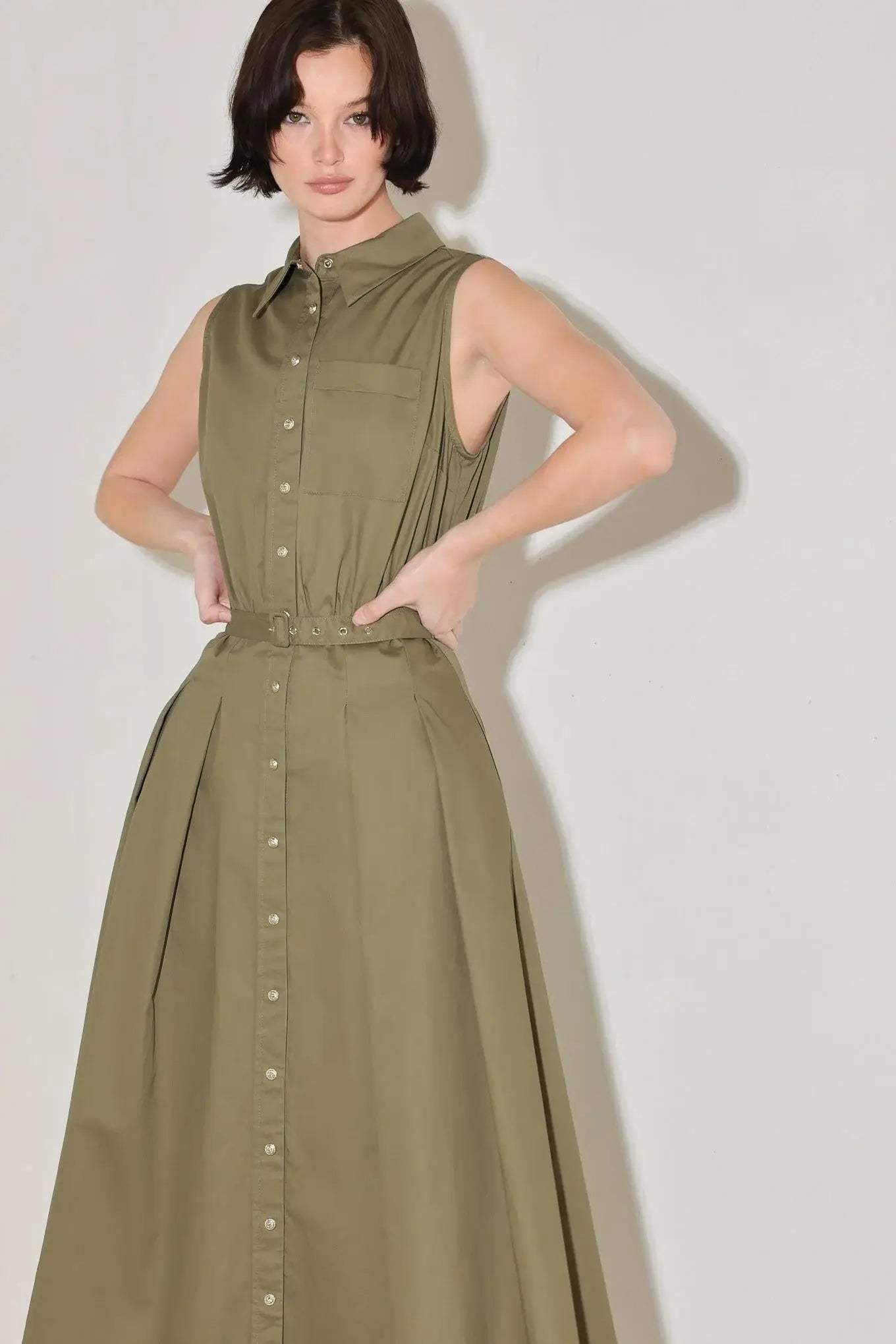 SIMPLY UNSTOPPABLE WOVEN MIDI DRESS - Flying Tomato - Flyclothing LLC