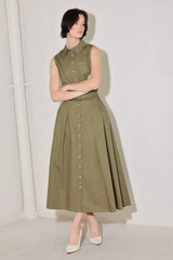 SIMPLY UNSTOPPABLE WOVEN MIDI DRESS - Flying Tomato - Flyclothing LLC
