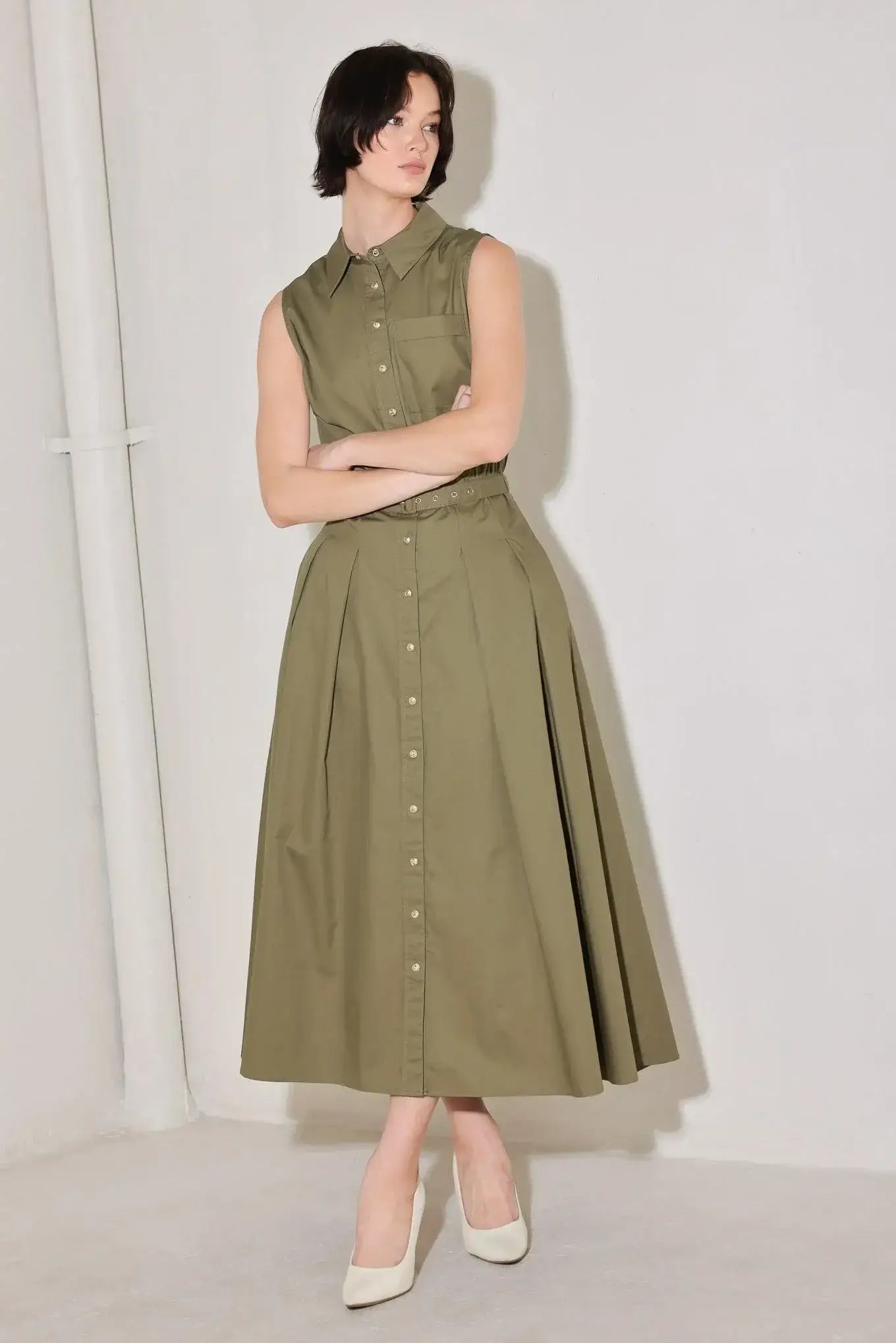 SIMPLY UNSTOPPABLE WOVEN MIDI DRESS - Flying Tomato - Flyclothing LLC