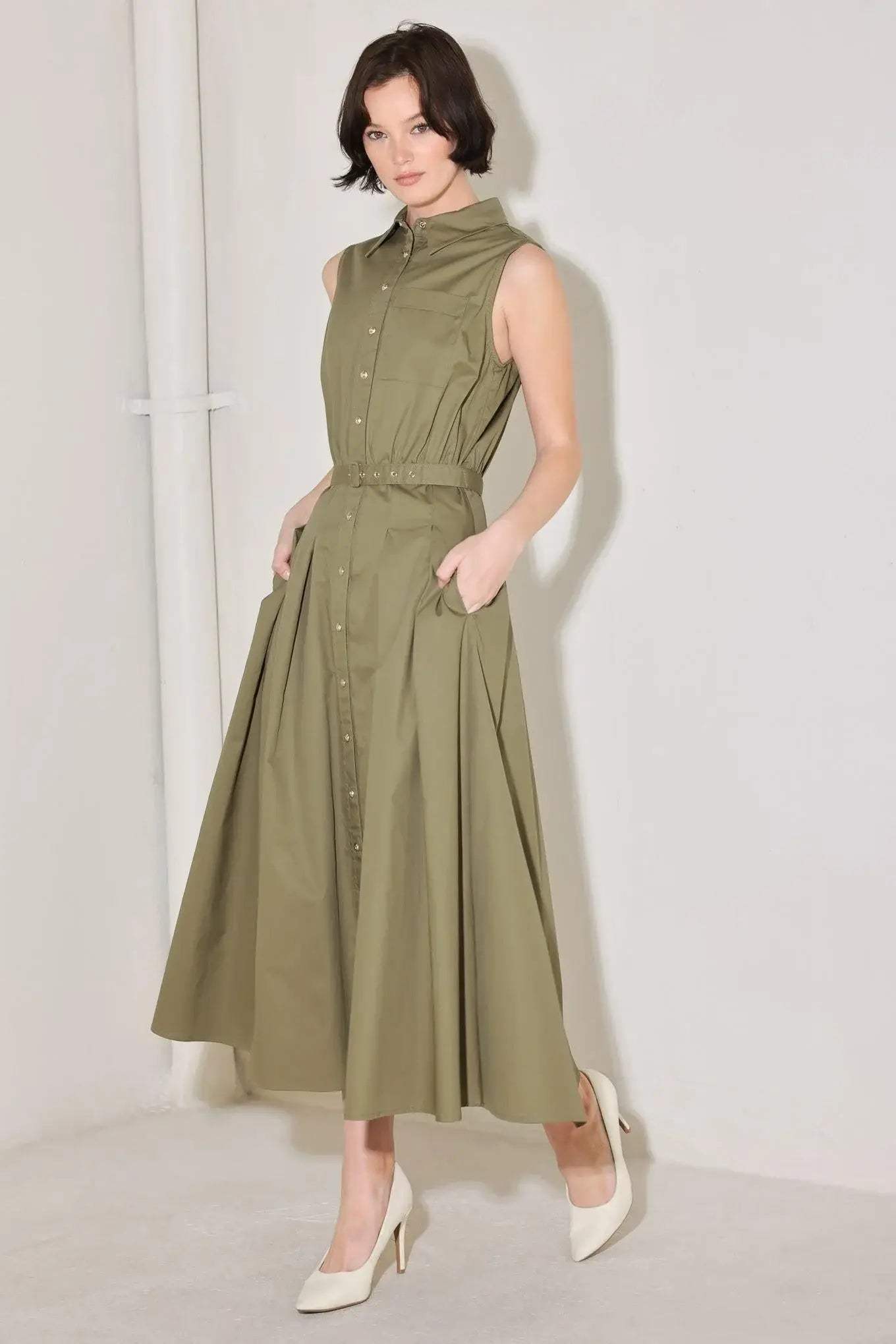 SIMPLY UNSTOPPABLE WOVEN MIDI DRESS - Flying Tomato - Flyclothing LLC