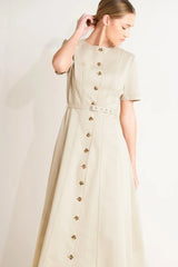COMMAND THE ROOM WOVEN MIDI DRESS - Flying Tomato - Flyclothing LLC