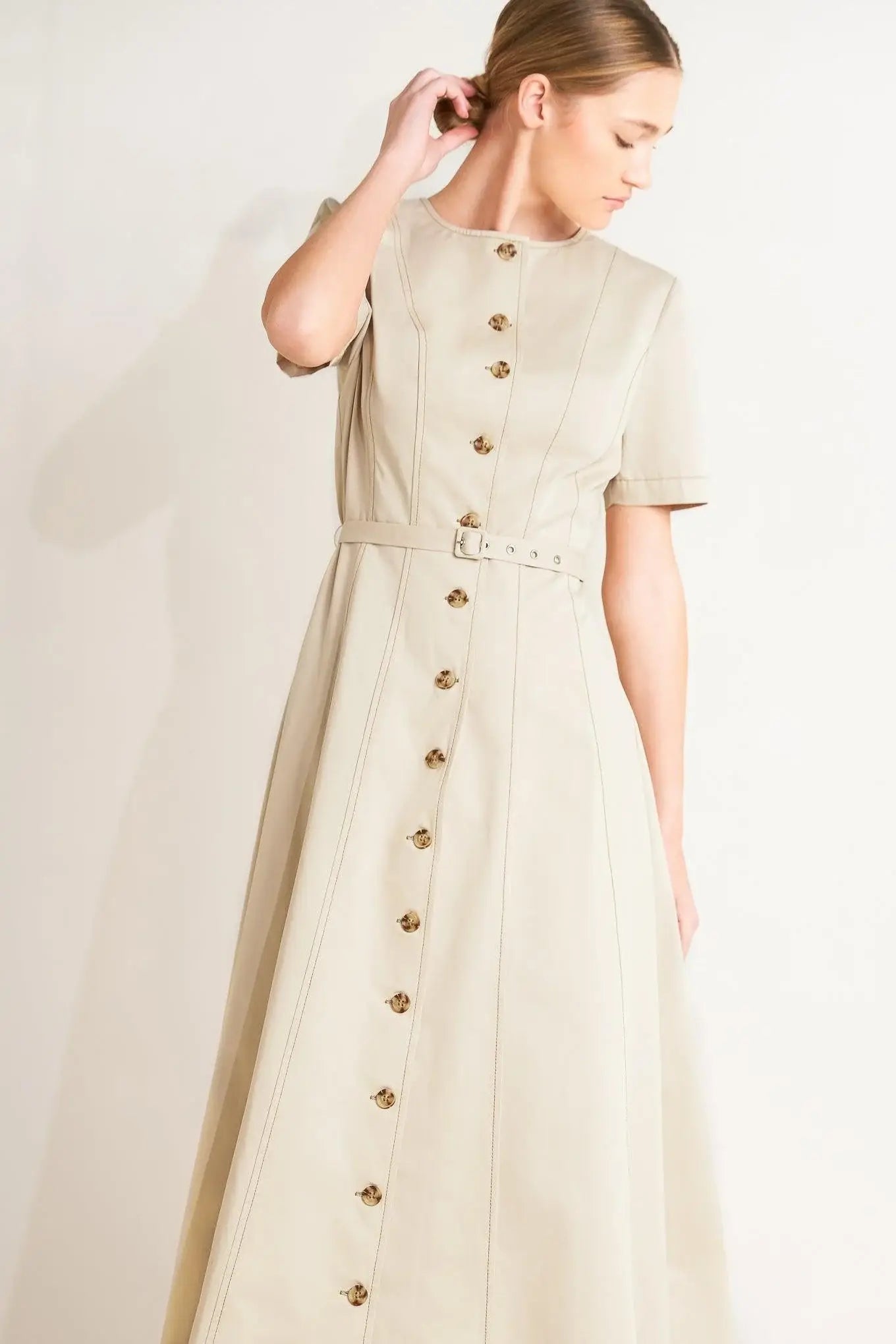 COMMAND THE ROOM WOVEN MIDI DRESS - Flying Tomato - Flyclothing LLC