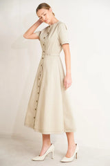 COMMAND THE ROOM WOVEN MIDI DRESS - Flying Tomato - Flyclothing LLC