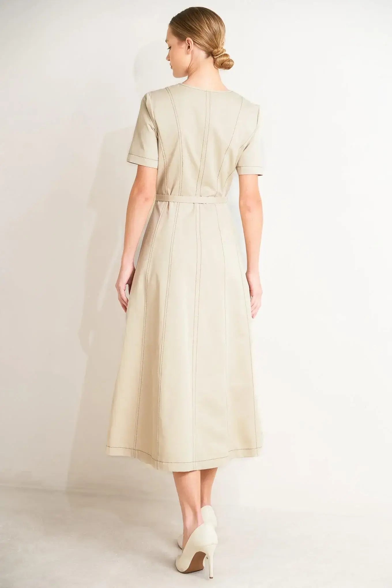 COMMAND THE ROOM WOVEN MIDI DRESS - Flying Tomato - Flyclothing LLC