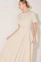 SPRING ICON WOVEN MIDI DRESS - Flying Tomato - Flyclothing LLC