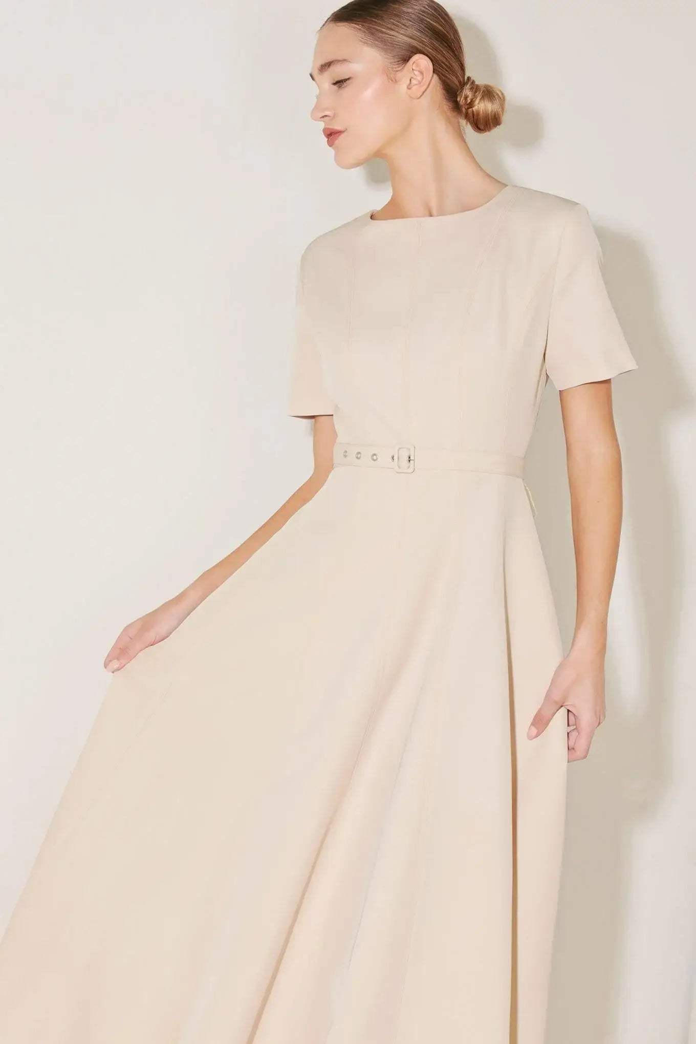 SPRING ICON WOVEN MIDI DRESS - Flying Tomato - Flyclothing LLC