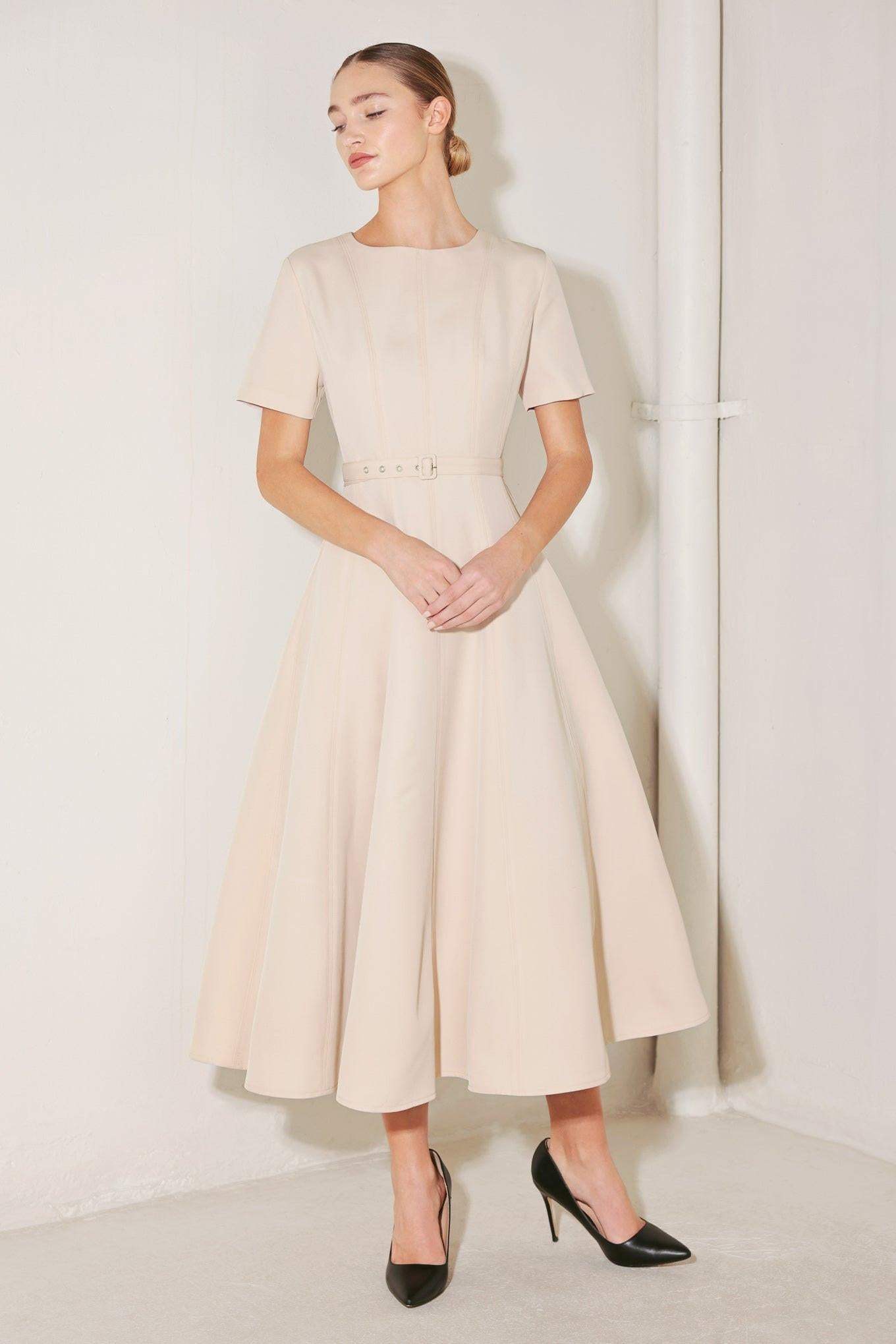 SPRING ICON WOVEN MIDI DRESS - Flying Tomato - Flyclothing LLC