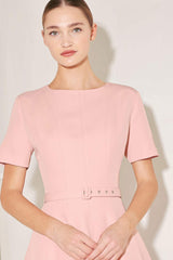 SPRING ICON PINK WOVEN MIDI DRESS - Flying Tomato - Flyclothing LLC