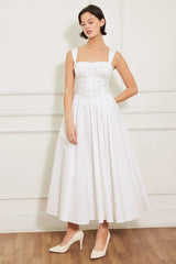 SWEETHEART SERENADE WOVEN MIDI DRESS - Flying Tomato - Flyclothing LLC