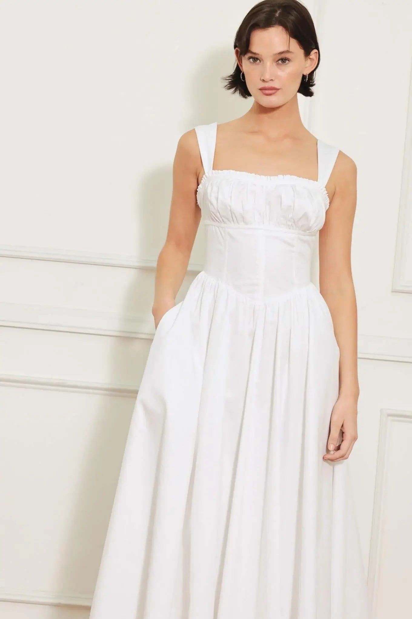 SWEETHEART SERENADE WOVEN MIDI DRESS - Flying Tomato - Flyclothing LLC