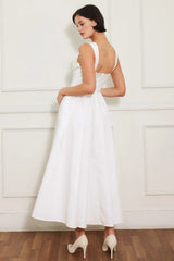 SWEETHEART SERENADE WOVEN MIDI DRESS - Flying Tomato - Flyclothing LLC