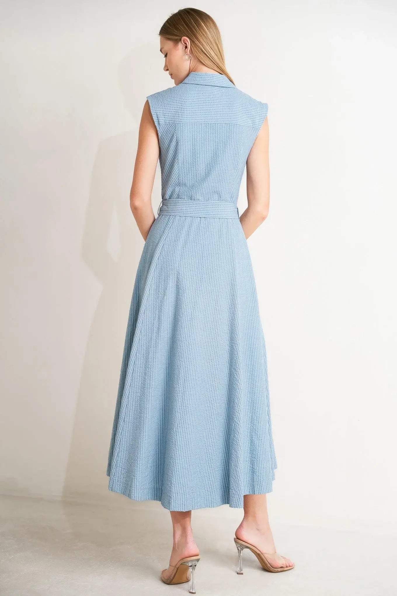 CAFE AU LAIT WOVEN MIDI DRESS - Flying Tomato - Flyclothing LLC