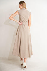 CAFE AU LAIT WOVEN MIDI DRESS
