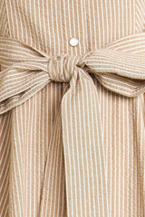 CAFE AU LAIT WOVEN MIDI DRESS - Flying Tomato - Flyclothing LLC