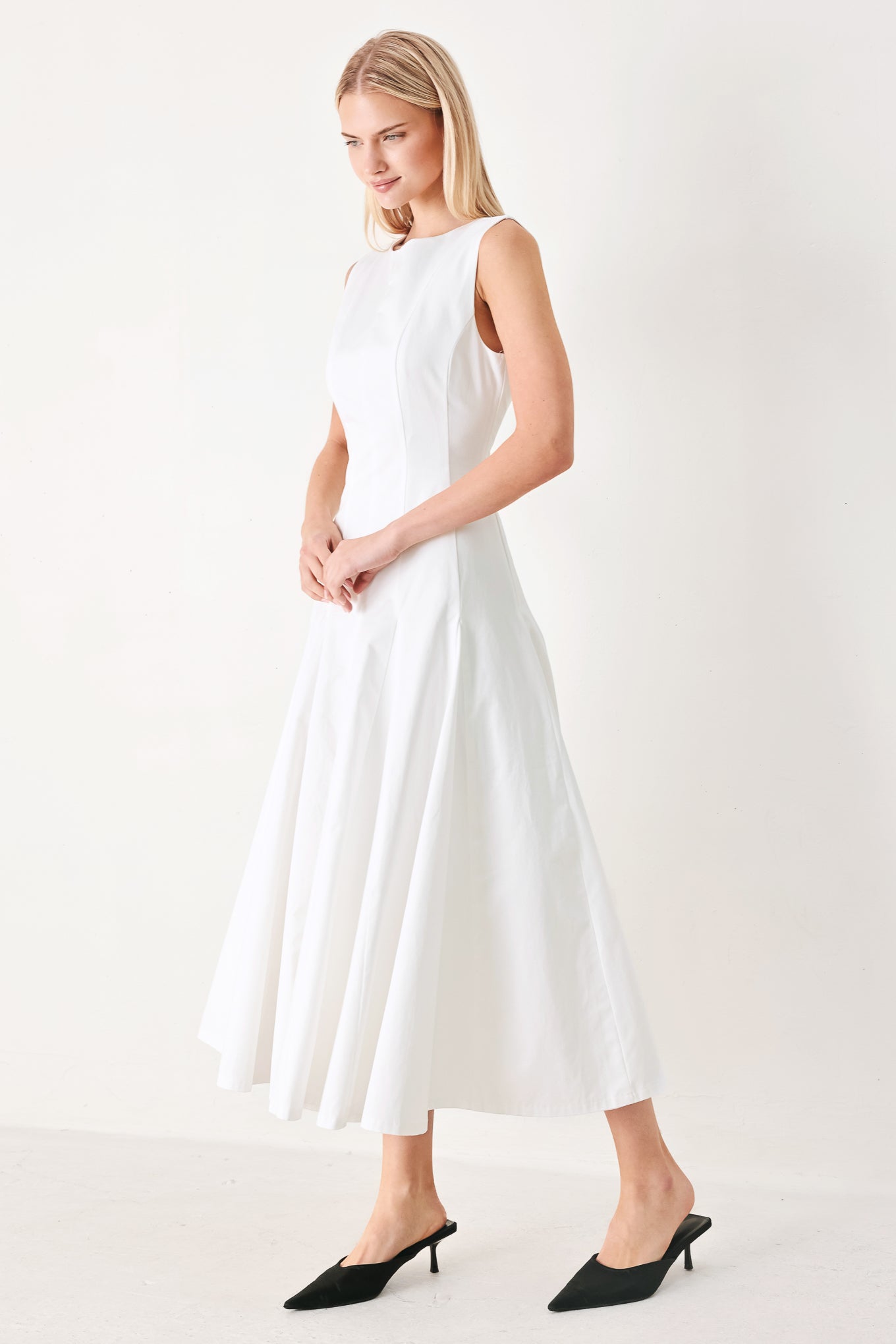 REFINED BEAUTY WOVEN MIDI DRESS - Flying Tomato - Flyclothing LLC