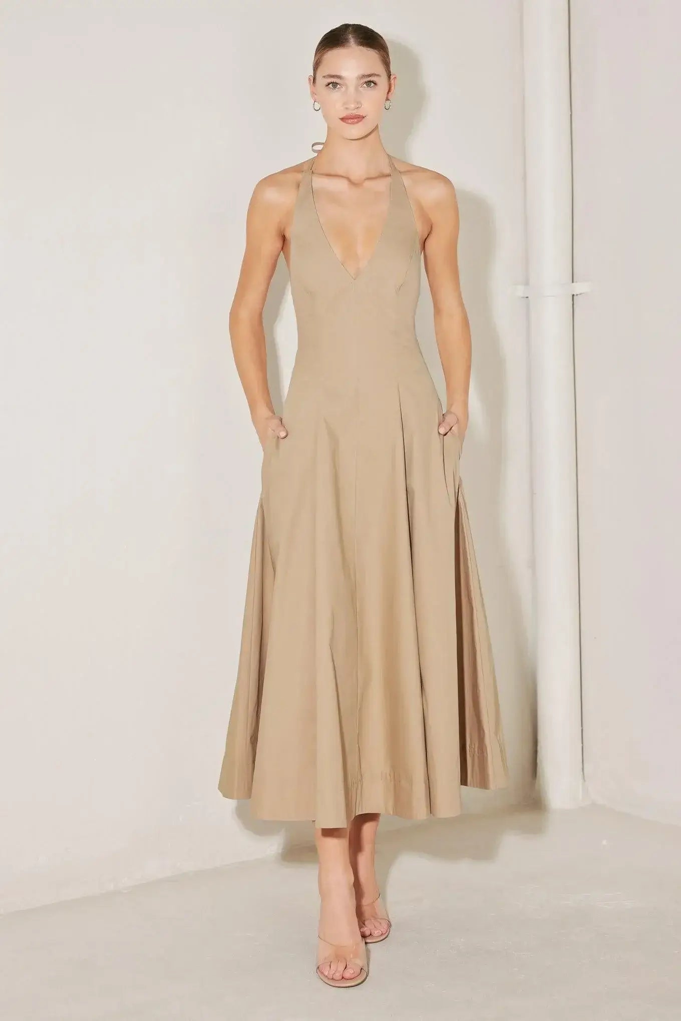 RESORT MAIN CHARACTER WOVEN MIDI DRESS - Flying Tomato - Flyclothing LLC