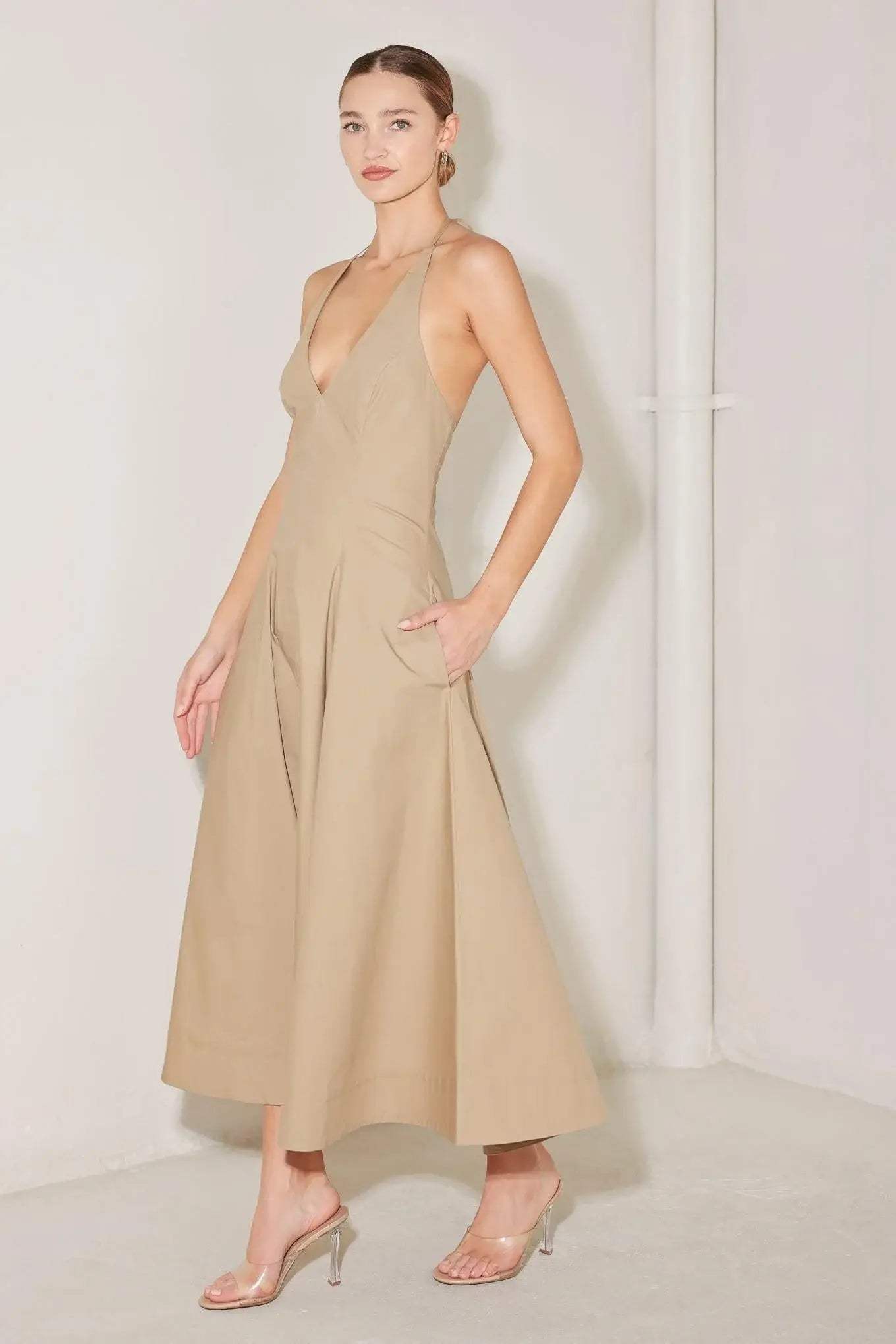 RESORT MAIN CHARACTER WOVEN MIDI DRESS - Flying Tomato - Flyclothing LLC
