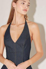 DARK WAVE DENIM MINI DRESS - Flying Tomato - Flyclothing LLC