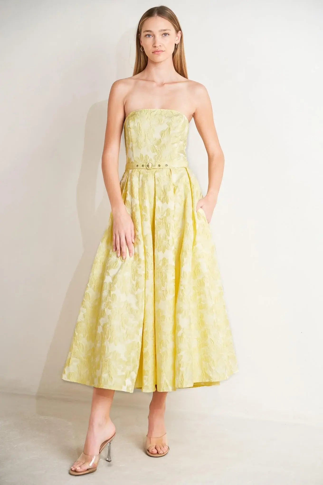 BUTTERCUP BLOOM WOVEN MIDI DRESS - Flying Tomato - Flyclothing LLC
