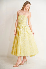 BUTTERCUP BLOOM WOVEN MIDI DRESS - Flying Tomato - Flyclothing LLC