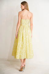 BUTTERCUP BLOOM WOVEN MIDI DRESS - Flying Tomato - Flyclothing LLC