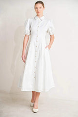SWEET SOPHISTICATION WOVEN MIDI DRESS - Flying Tomato - Flyclothing LLC