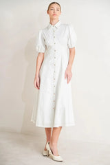 SWEET SOPHISTICATION WOVEN MIDI DRESS - Flying Tomato - Flyclothing LLC