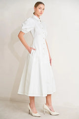 SWEET SOPHISTICATION WOVEN MIDI DRESS - Flying Tomato - Flyclothing LLC