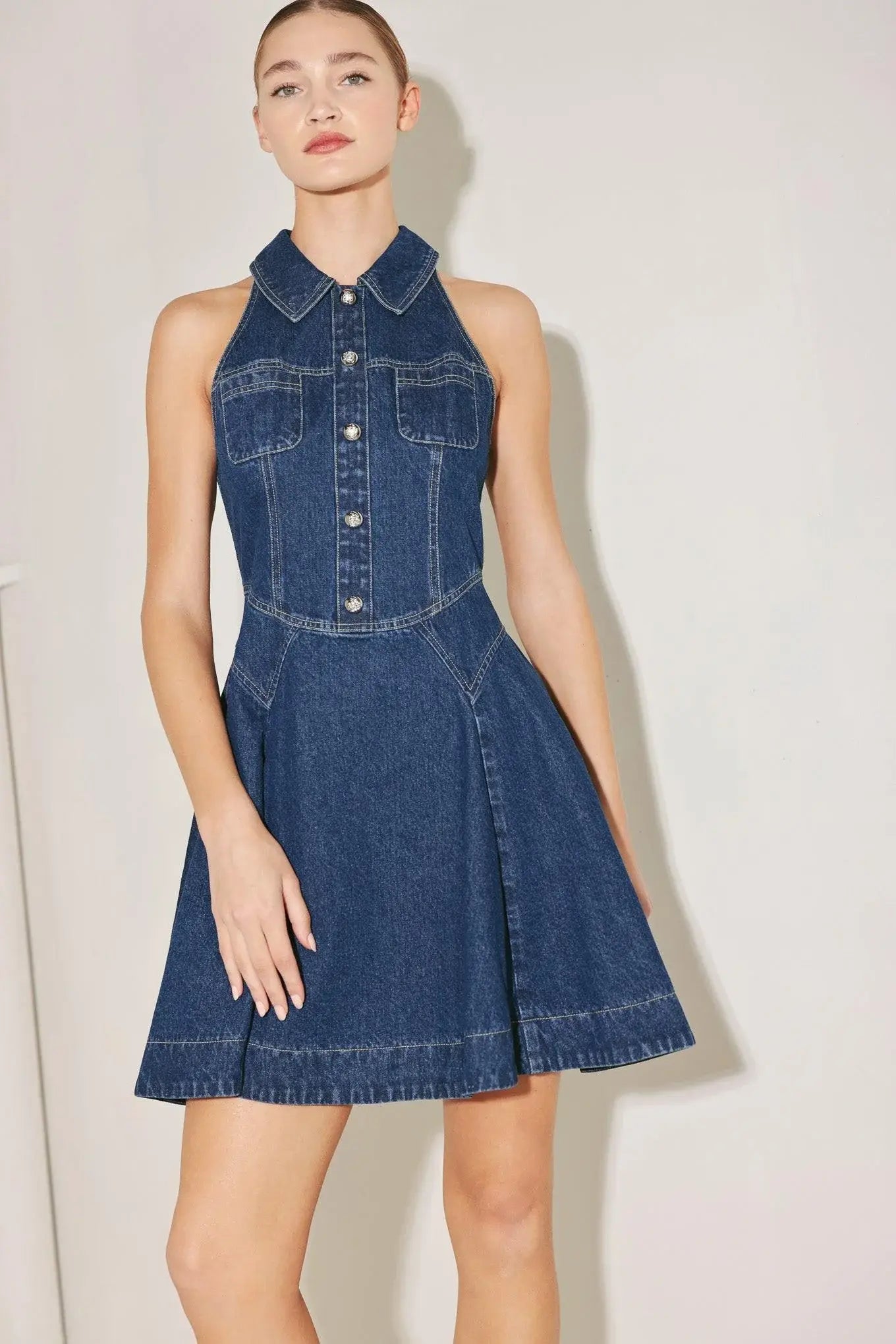 COOL GIRL COMEBACK DENIM MINI DRESS - Flying Tomato - Flyclothing LLC