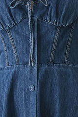 BLUE CRUSH DENIM MIDI DRESS - Flying Tomato - Flyclothing LLC