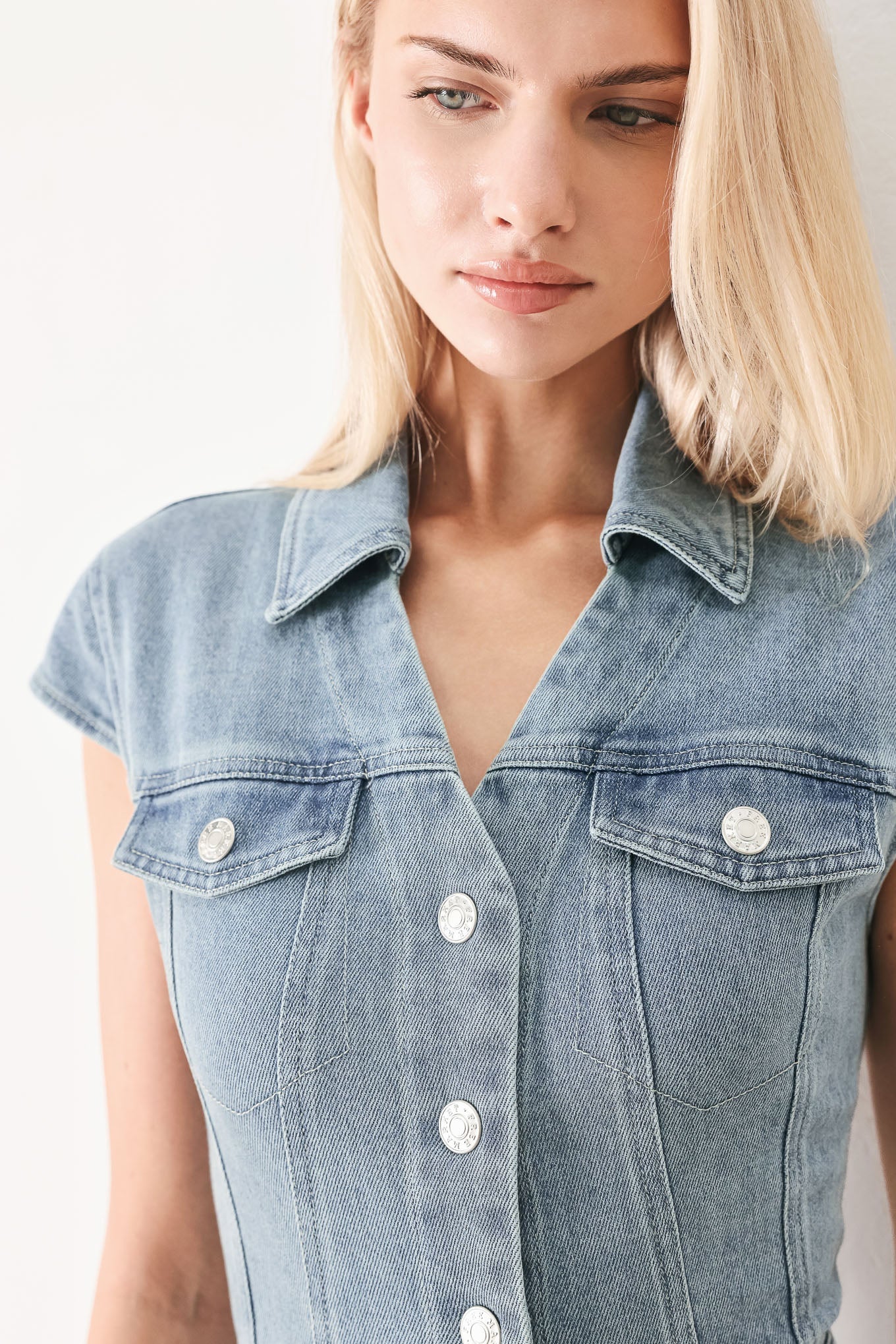 CLASSIC FLOW DENIM MIDI DRESS - Flying Tomato - Flyclothing LLC
